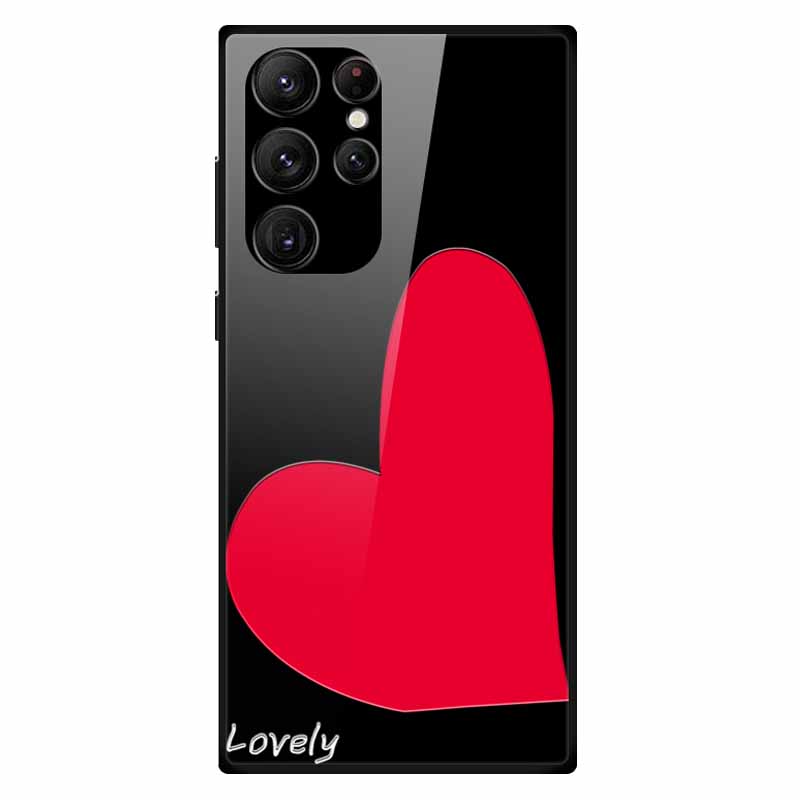 For Samsung S24 Ultra Case Tempered Glass Fashion Hard Back Cover for Galaxy S24Ultra 5G Cases Luxury Bumper S24 Plus S24 FE S24