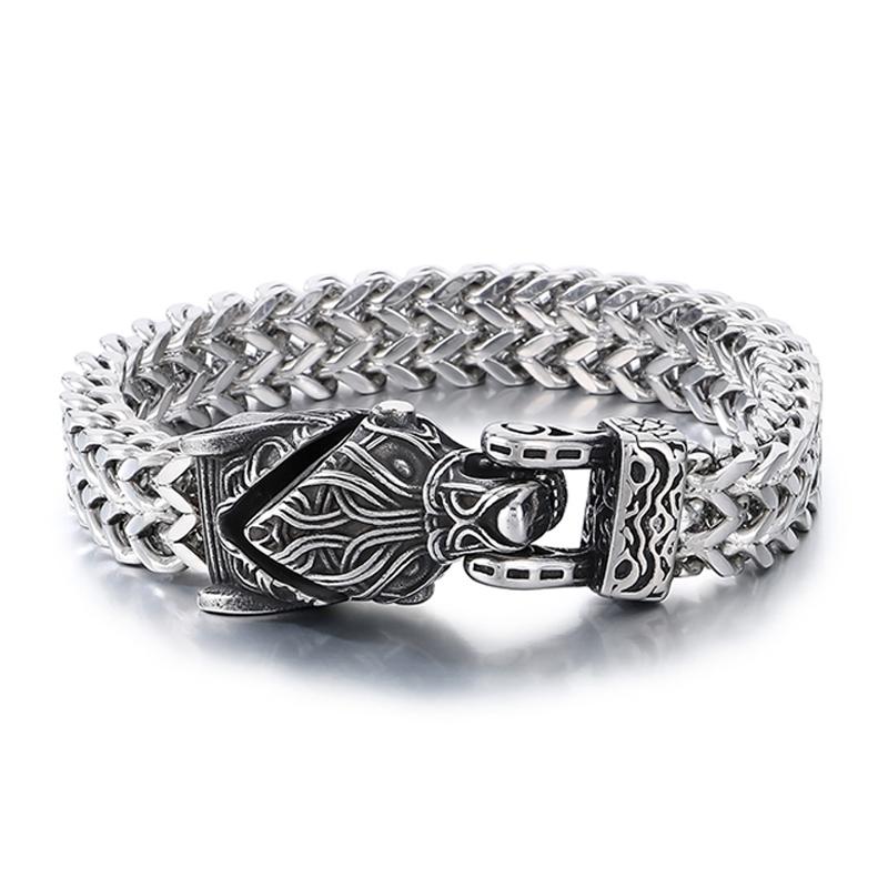 

Vintage Charm Viking Wolf Head Bangles for Men Popular Stainless Steel Animal Bracelets Personality Rock Party Jewelry