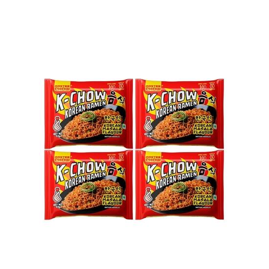 MasterChow K-Chow Корейская Масала Рамен | Упаковка 4 шт. | Острый Лапша Быстрого Приготовления | По 94 г Каждая | Готов за 5 минут 400GM