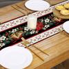 180x33cm Table Runner Christmas Table Cover Tablecloth Snowflakes Flowers Trees
