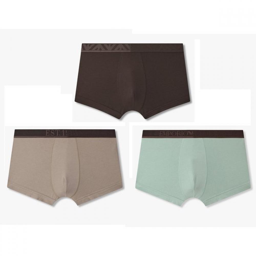 Emporio Armani Men S gloSSy Banding Cotton drawerS 3 Piece Set  0815312323 0815312324 0815312325 S(95)