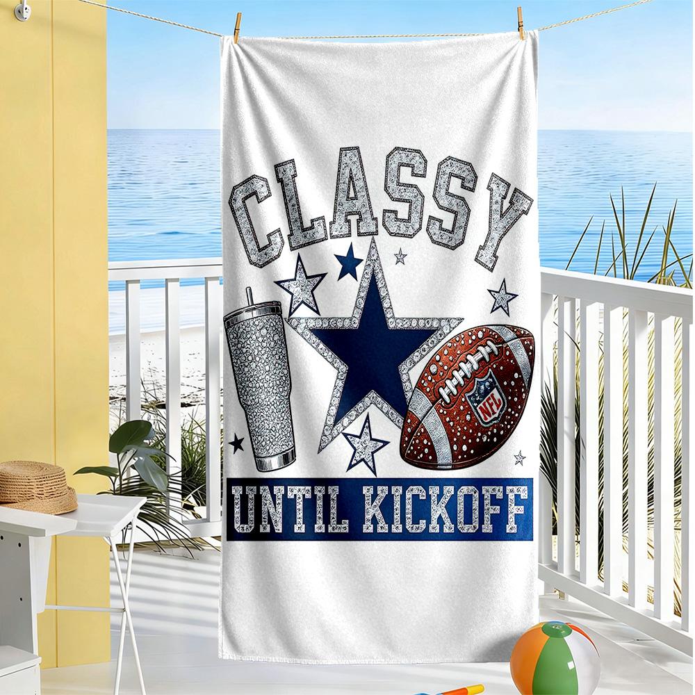 Dallas Beach Towel Soft Durable Quick-Dry Comfortable Lightweight Portable for Swimming,Beach,Camping, Travel, Beach Accessories,Gym