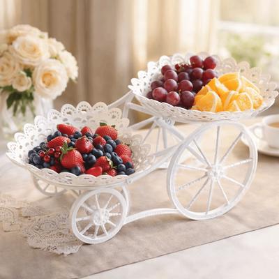 Exquisite White Plastic Cake Stand Multi-Tiered Bicycle Model Dessert Stand Party Wedding Pallet Wedding