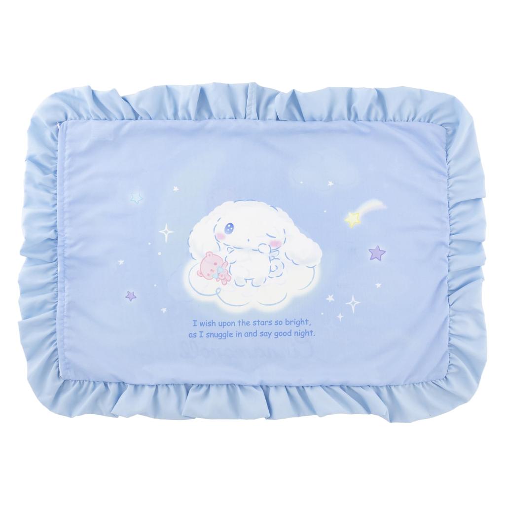 MORIPiLO (Morishita) Sanrio Bettbezug und Kissenbezug Set mit Rüschen, Einzelgröße (Cinnamoroll, Weicher Pfirsichhautstoff), Blau, 150x210cm, Niedliche Artikel