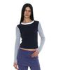 PARTIMENTO WOMEN Pwc Colorblock Baby Long Sleeve Tee_Navy