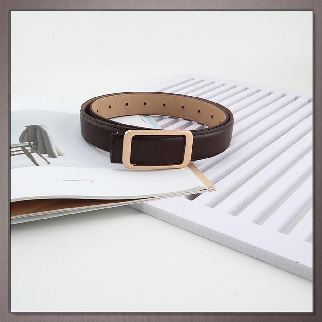 [One Limitation] Pin Belt, Formal, Simple, Gold Buckle, Synthetic Leather, Men's & Women's, BP094 (Sky Blue)