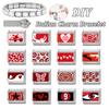 Fashion Y2K Red Printing Heart Eye Tai Chi Butterfly Car Italian Charm Links Fit 9MM Stainless Steel Bracelet Women DIY Making