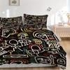 3Pcs Abstract Art Print Printed Bedding Set, Breathable And Soft, Machine Washable, Christmas Gift, Suitable for Bedroom Decoration, 15169