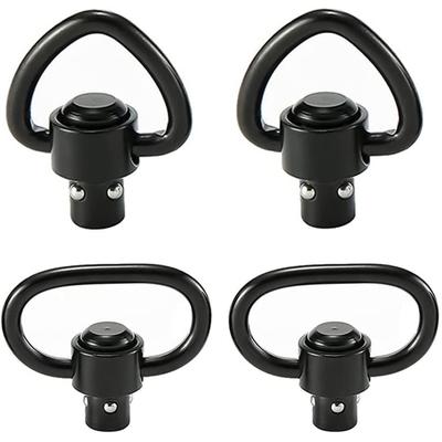 4 Pack QD Sling Swivels 1.25 Heavy Duty Quick Disconnect Push Buttons for Two Point and Traditional Sling Swivel Mount