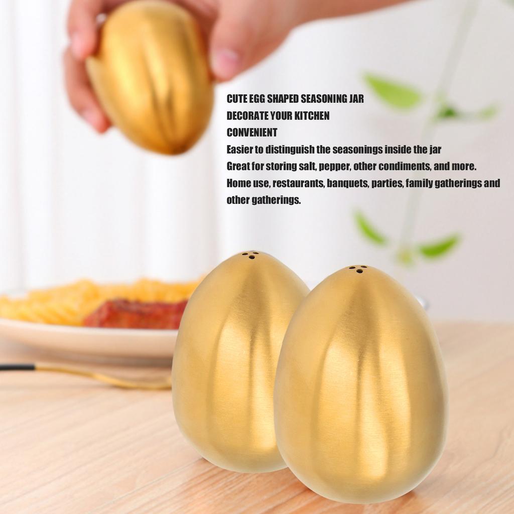 Egg Spice Shaker Stainless Steel Egg Shaped Pepper Shaker for Outdoor Barbecue Restaurant Banquet Party Egg Shaped Pepper Shaker