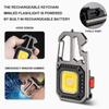 USB Rechargeable COB Keychain Work Light Magnetic Camping Emergency Light  Outdoor