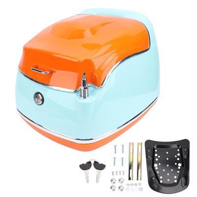 Maletero Trasero para Motocicleta con Cerradura y Llave Retro Impermeabilización 38L Ajuste Universal Top Box para Eléctrica
