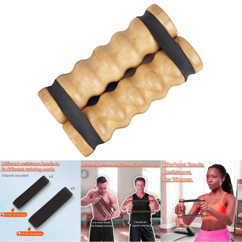 Upper Body Workout Equipment With Resistance Levels And Ergonomic Wood Handle Portable Exercise Equipment