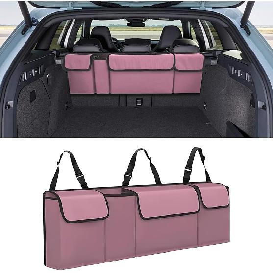 Auto-Kofferraum-Organizer, Wasserdichte faltbare Gepäcktasche mit 4 Taschen, Hängende große Aufbewahrung für die Rückbank mit verstellbaren Gurten, Stabiler Platzsparer Frei