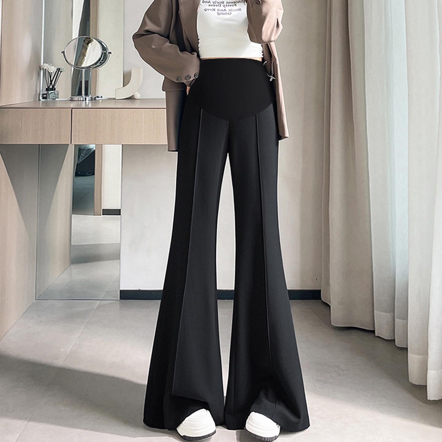 2026 Classic Spring/Autumn Flared Floor-Length Skinny Maternity Suit Pants 2XL
