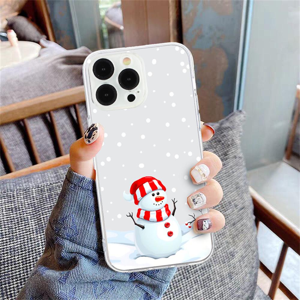 For iPhone 16 Pro Max Case Christmas Pattern Print Soft TPU Phone Protector