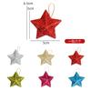 6Pcs Plastic Christmas Decorations Gold Glitter Star Decorations Christmas Tree Hanging Decorations Christmas Festive Supplies
