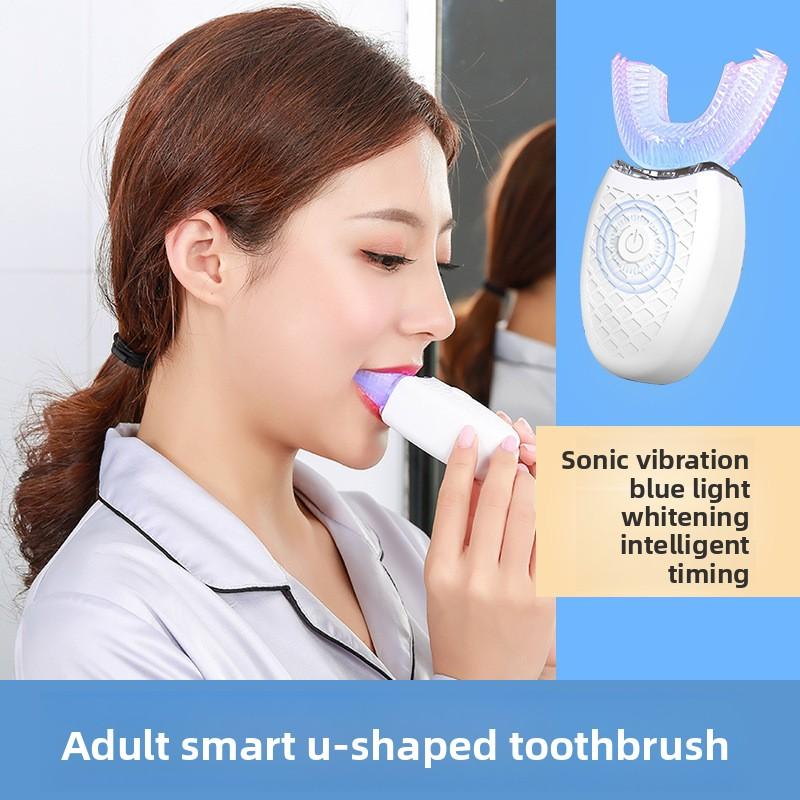Adult U-shaped Electric Toothbrush, Sonic Soft Hair, Men's and Women's Dental Beauty Instrument, Charging, Automatic Timing Dental Scrubber