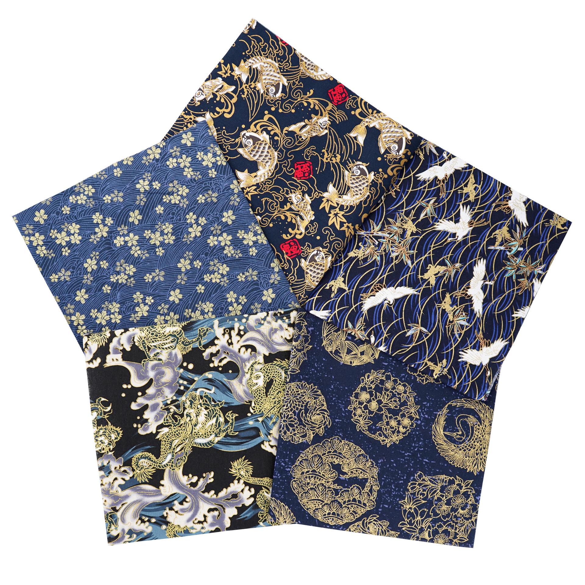 

Комплект хлопковой ткани с цветочным узором в японском стиле: 5 цветных пэчворков для проектов своими руками