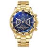 Fashion Blu-ray Large Dial Gold Watch Men's Watch Men's Watch Quartz Watch Steel Strap Watch
