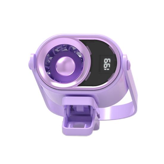 

Mini Clip-on Fan with Night Light LCD Display Stepless Speed Personal Desk Fan USB Rechargeable Portable Outdoor Travel Cooling фиолетовый