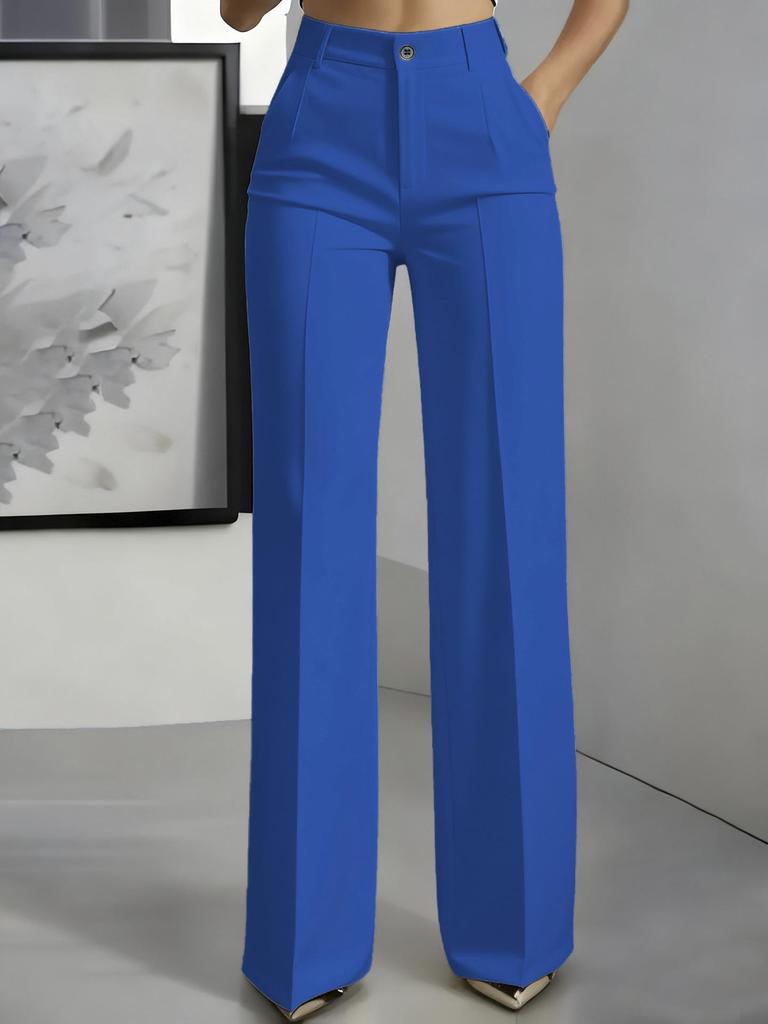 Women's 2026 High-Waisted Drapey Straight Suit Trousers