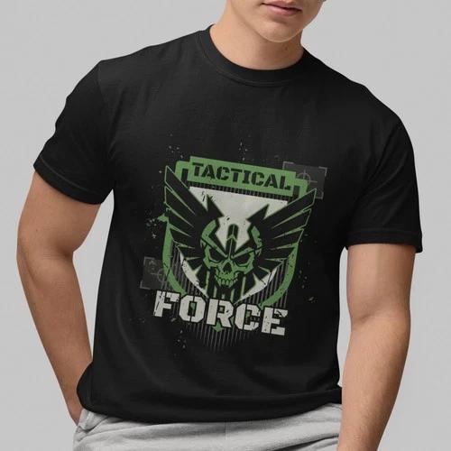 

Tactical Force T-Shirt Military Skull Wings Graphic Tee Combat Style Unisex Top S