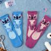 2 Paar Nieuwe Animatie Stitch Handen Vasthoudend Met Diy Heren Sokken tot Halve Kuit En Creatieve Hoge Waarde Koppel Sokken