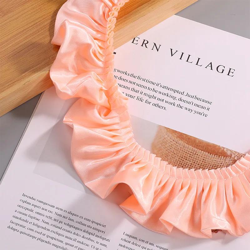 30meter Double Satin Wavy Ribbon leaf 55MM Chroma Colorful Skirt Lace Bows DIY Handmade Hair Accessories Gown Material