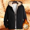 Winter Fleece Lining Hooded Sweatshirt Coat Windproof Thickened Jacket for Men and Women Daily Clothing