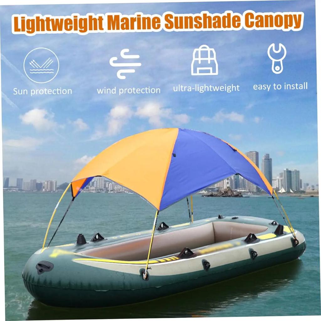 Universal Boat Canopy with UV Protection Portable Fishing Tent Sun Rain Shelter for Rubber Dinghy Water Sports
