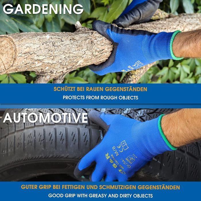 SR 12 Paires Gants de Travail Nylon Taille 8 9 10 Homme Femme Gants Bricolage Jardinage Montage Mécanicien18