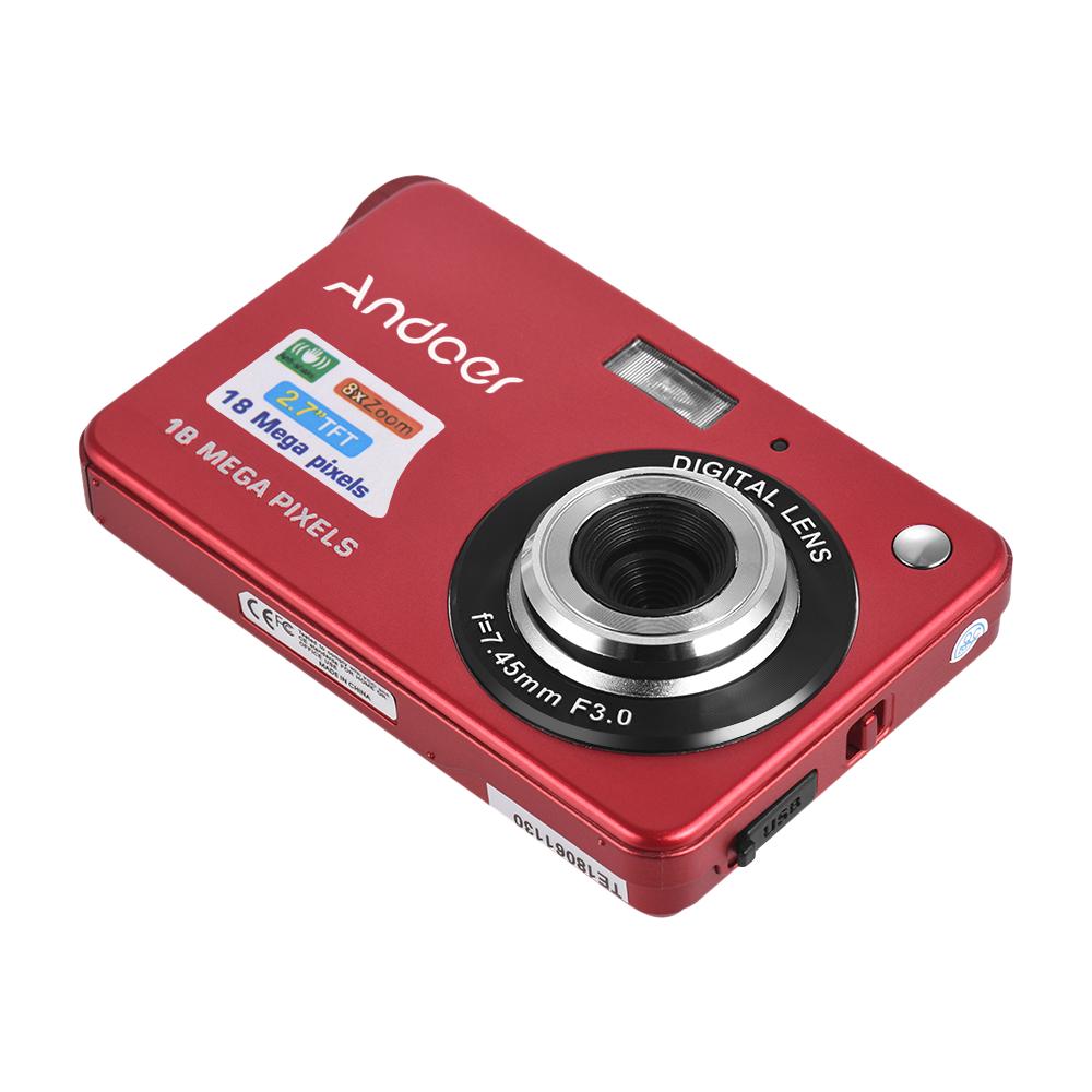 Andoer 18M 720P HD digitální kamera Videokamera s 2ks dobíjecími bateriemi 8x digitální zoom