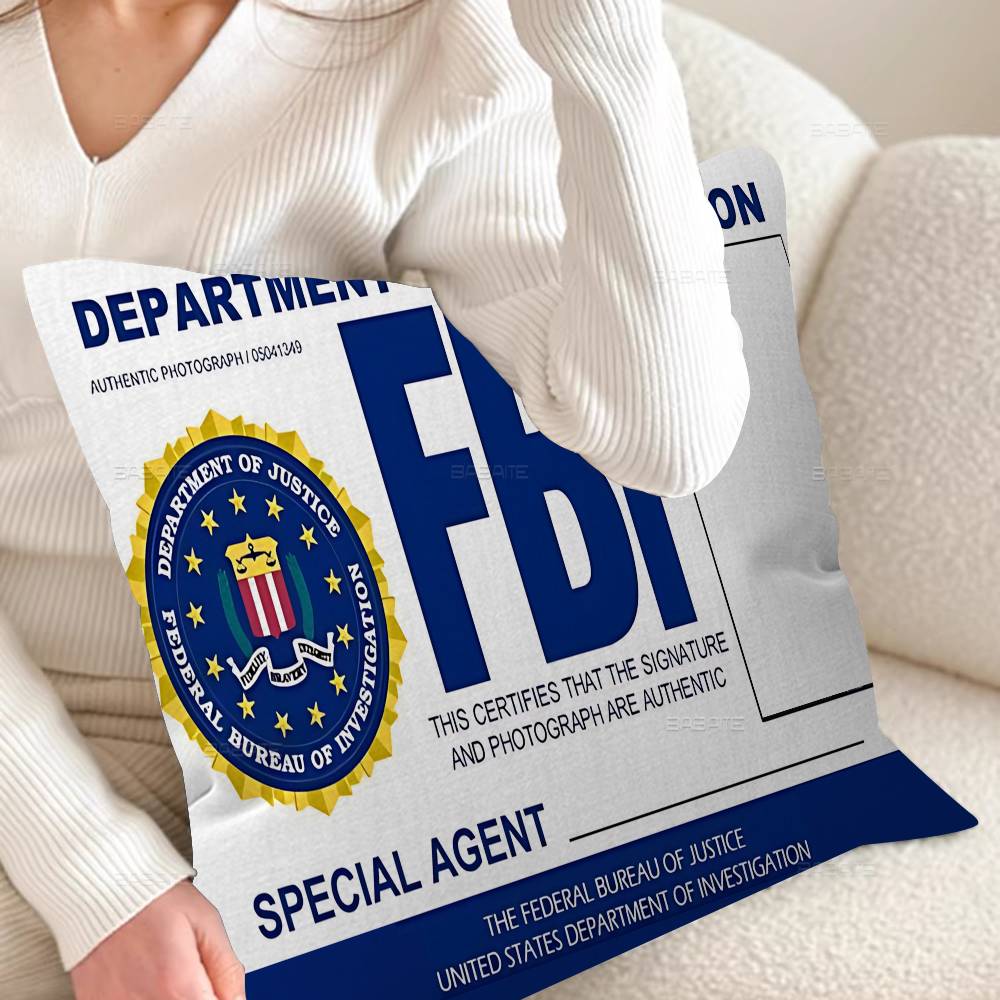 

Police FBI Cushion Cover Pillowcase Upholstery Sofa Throw Pillow Home Decor Pillowcas 12x12Inch