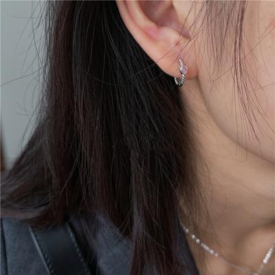 Earrings New Trendy Niche Design Sense Premium Earrings Love Pink Zircon Twist Earrings Stud Earrings Women