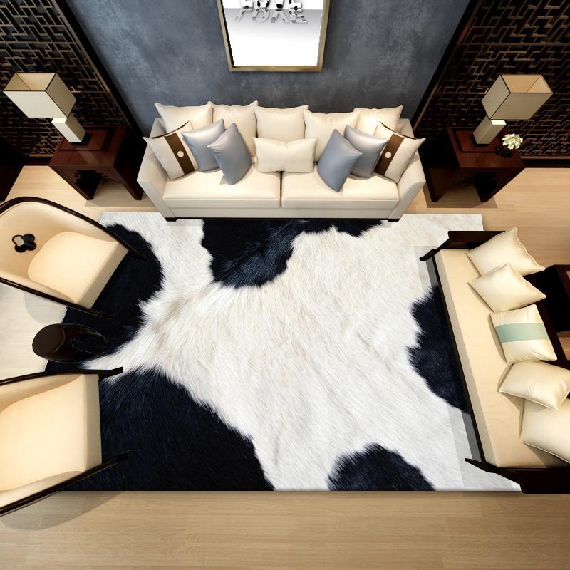 Imitation Fur Pattern Carpet 3D Printing Animals Bedroom Full of Tea Table Blanket Simple Bedside Carpet Customized Floor Mat