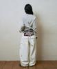 Lujeoseukeulleob Multi Cargo Pocket Wide Cotton Pants Ivory