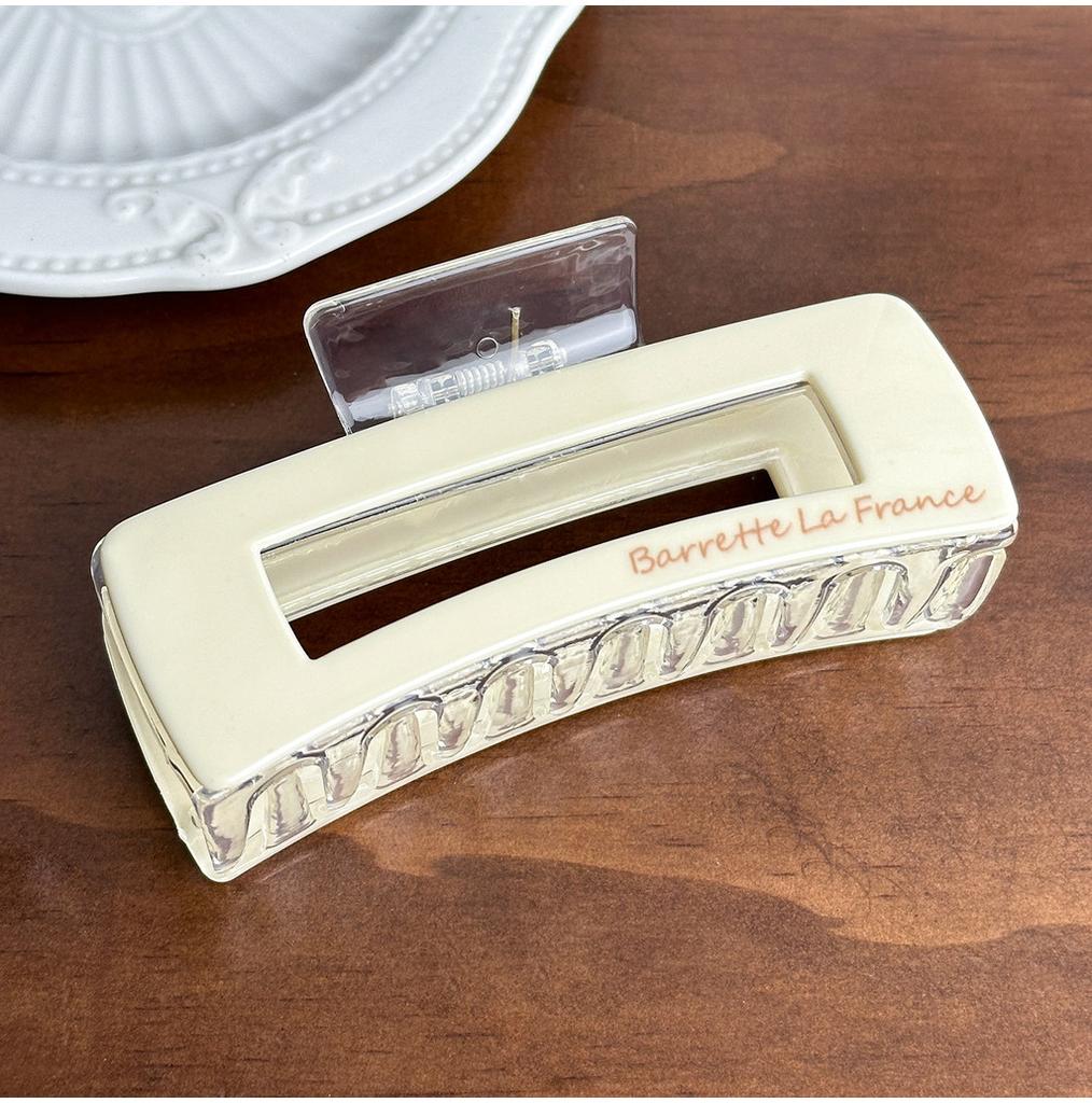 Fashionable Acrylic Square Hair Claw Clip In Milk Tea Color Perfect For Effortless Everyday Hairstyles And Trendy Office Looks
