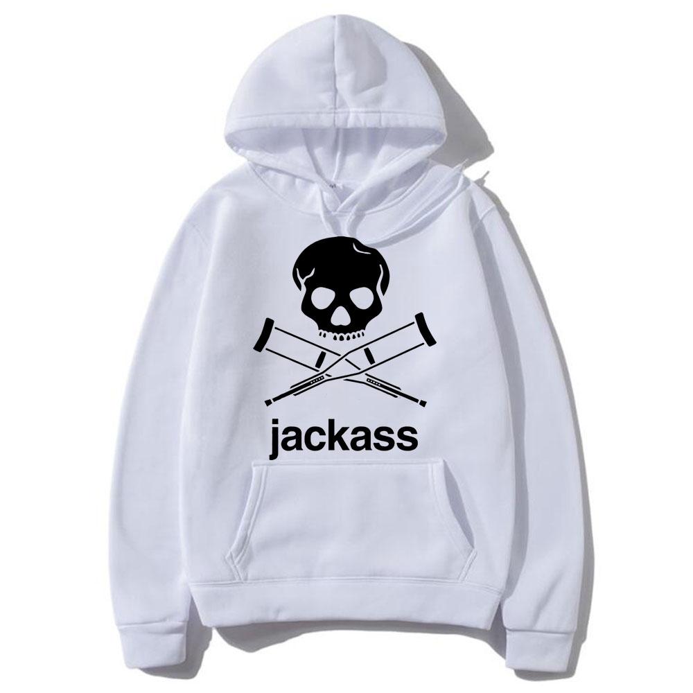 Jackass Logo Graphic Printed Black Hoodie Streetwear Unisex's