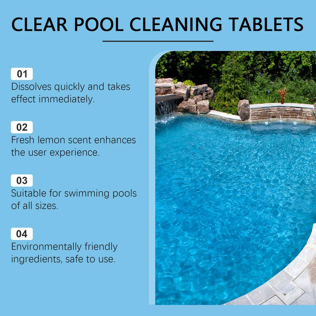 Pool Effervescent Tablets 100g Daily Water Maintenance Cleaning Household Water Care Quick Dissolve Eco-Friendly Formula