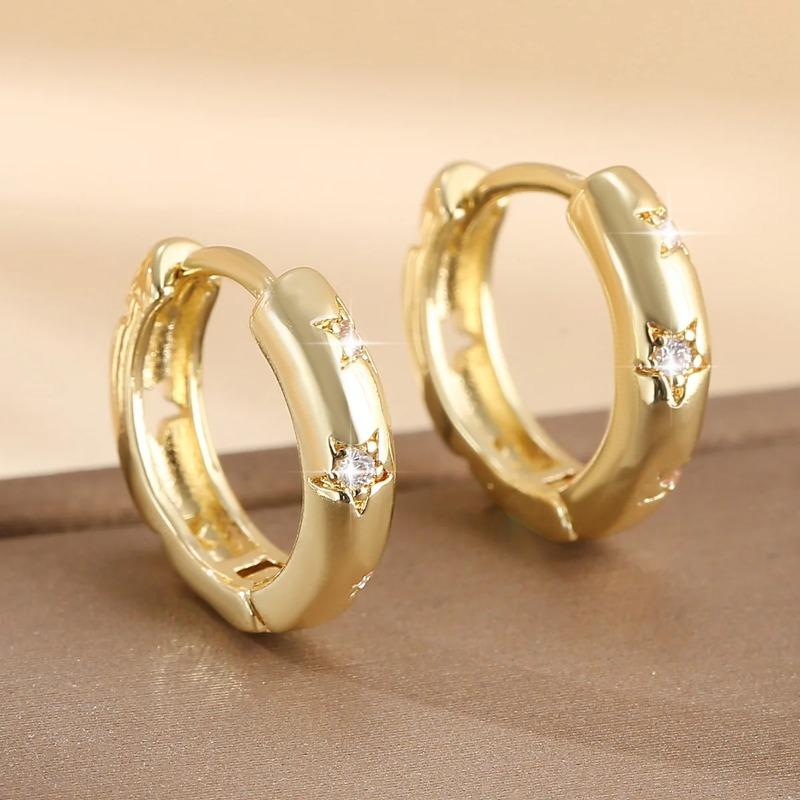 925 Sterling Silver Round Zircon Hoop Earrings For Women Simple Geometric Circle Earrings Party Wedding Jewelry Gifts