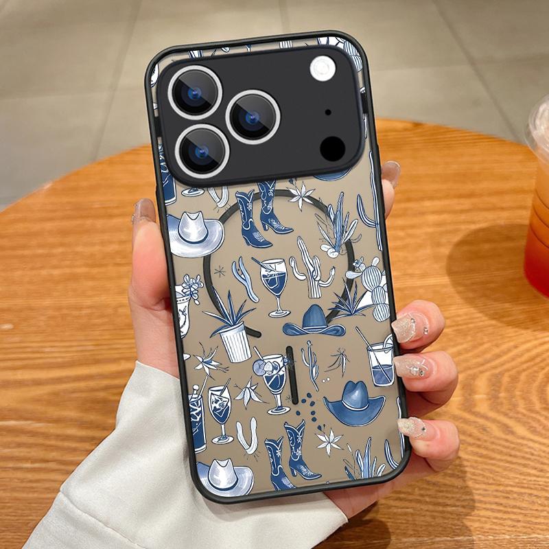 Ocean Fish Whale Print Case For iPhone 17 Pro Max Case iPhone 16 15 14 13 Pro Max 17E Magnetic For Magsafe Thin Ring Hybrid TPU+PC Matte Cover