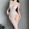 Sexy Lingerie Pure Lace Seduction Open Onesie Women's Hot Perspective Pajamas Free of Uniform