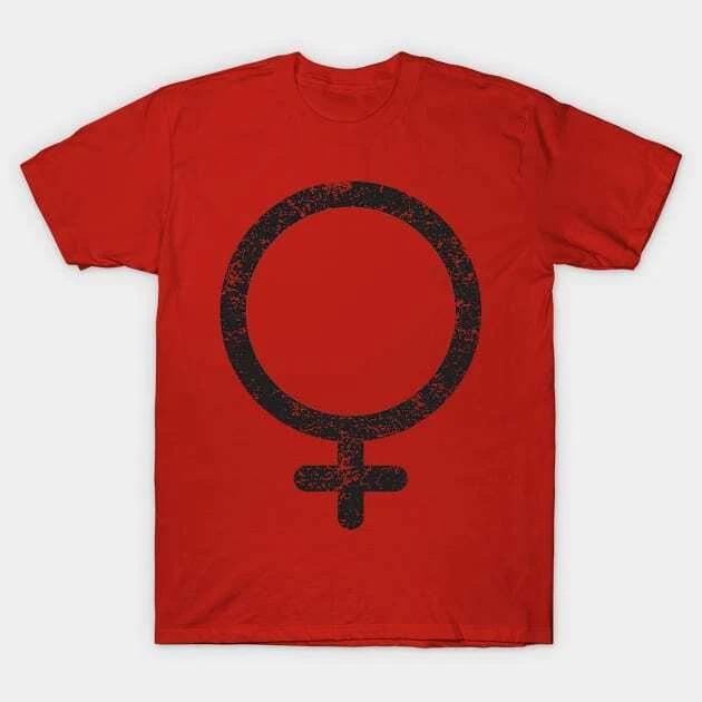 Distressed Feminist/Woman Symbol Made in Australia T-Shirt L