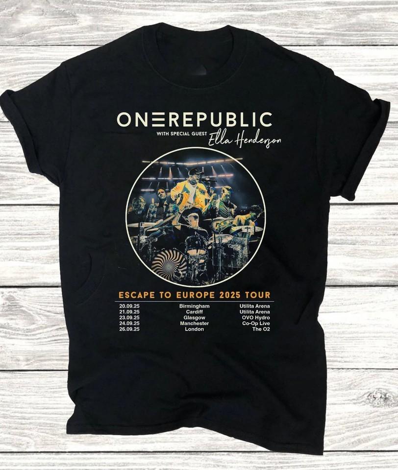 OneRepublic Escape to Europe 2025 Tour All Size S to 5XL T-shirt K949 Unisex T-Shirt S