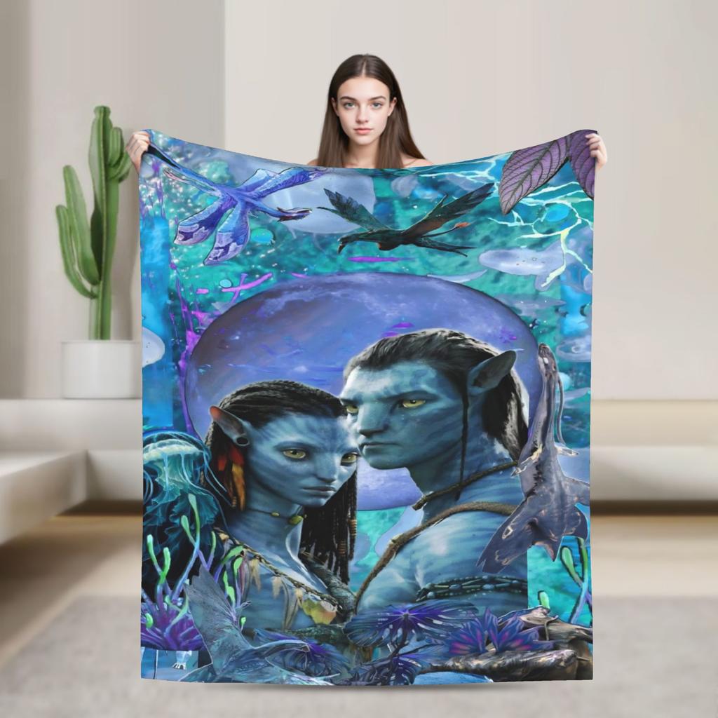 2025 Avatar 3 Movie Knitted Blanket   Fuzzy Throw Blanket Bed Sofa Personalised Soft Warm Bedsprea