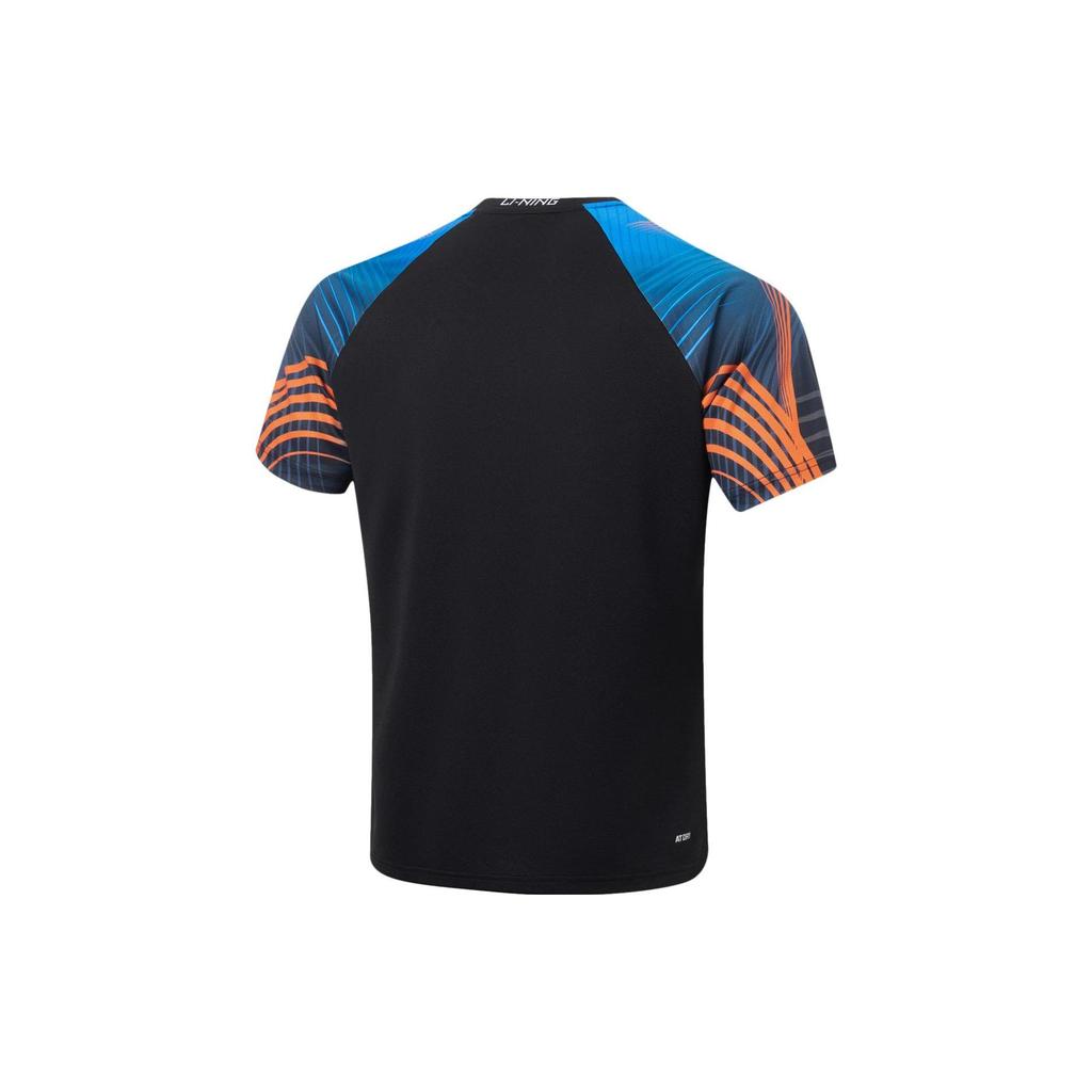 Li Ning Tischtennis Kollektion Raglanärmel T-Shirt Unisex Schwarz AAYT561-1