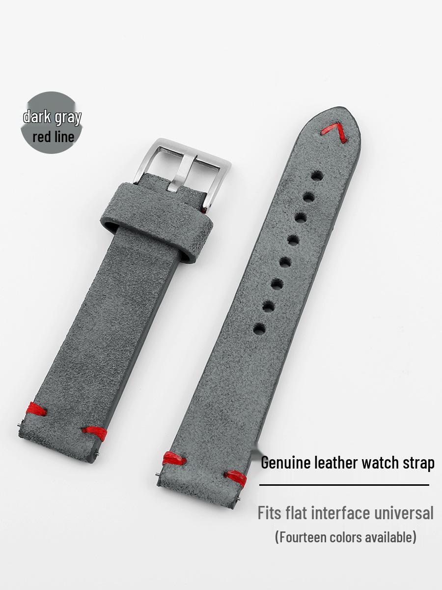 

Ремешок для часов из замши цвета земли, с быстросъемным механизмом - Ручная работа из кожи высшего качества, с дизайном с одним кольцом 20mm