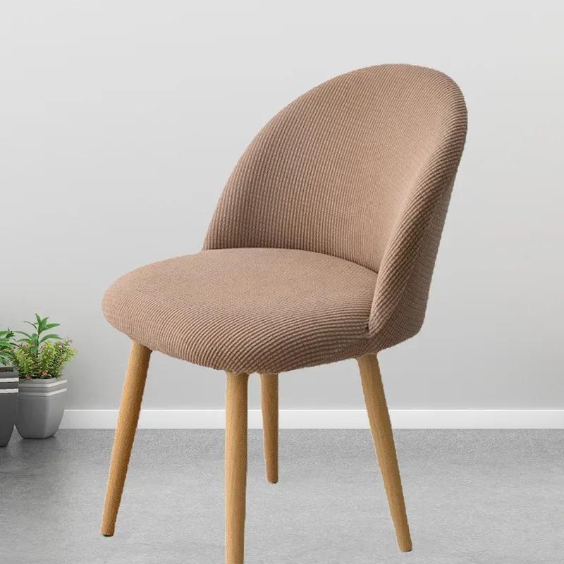 Jacquard Semi-circular Stool Cover Jacquar Low Back Duckbill Dining Chair Covers Soft Makeup Chair Slipcovers for Home Hotel
