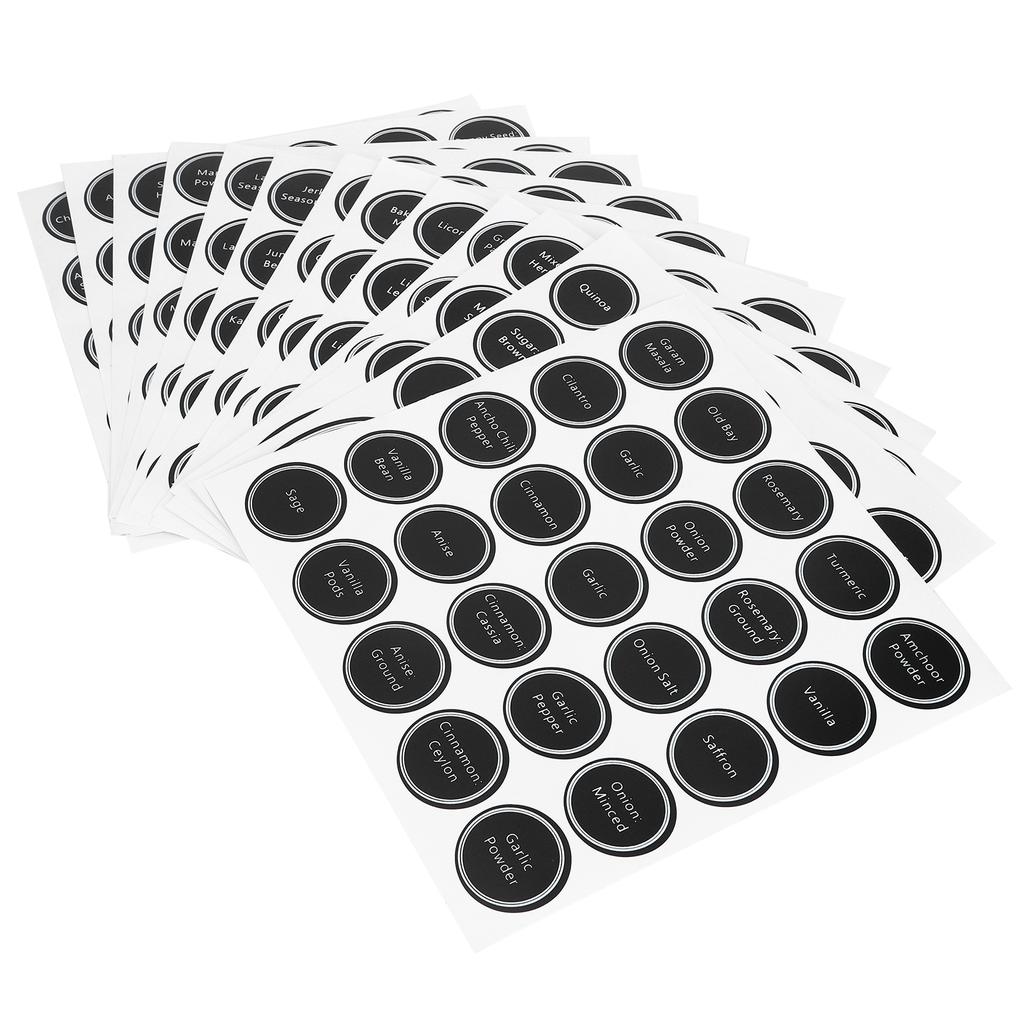 13Pcs Reusable Printed Labels Tag Round Adhesive Sticker for Spice Seasoning Jars Wine Bottle